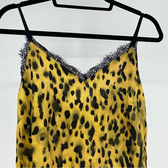 ANINE BING NWT SILK LEOPARD PRINT CAMISOLE TANK TOP MEDIUM LACE TRIM MEDIUM - Picture 8 of 12